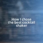 How I chose the best cocktail shaker